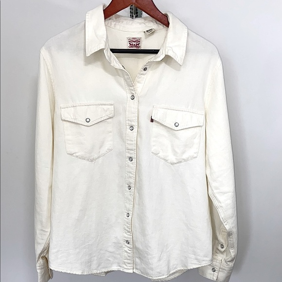 Levi's Jackets & Blazers - Levi’s White Cotton Western Denim Jacket/Shirt NWOT Size16